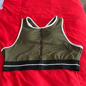 army green sports bra
